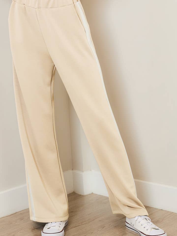 Oat Ivory BUTTERY SOFT CONTRAST PANTS FWMP3741 for wholesale on Faire0