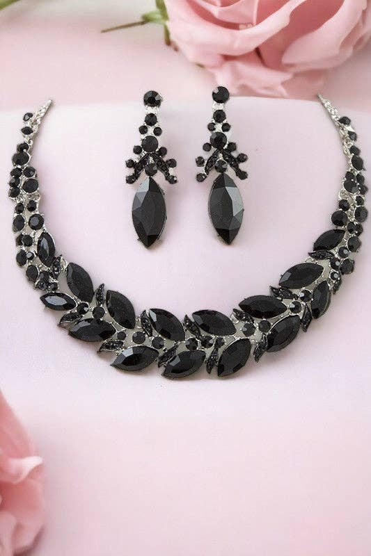 Andrea Bijoux - Wholesale Sieradenset - Marquise halskettingset met kristallen edelstenen0