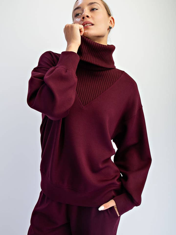 MODAL SCUBA LUXE V-TURTLENECK for wholesale by Rae Mode