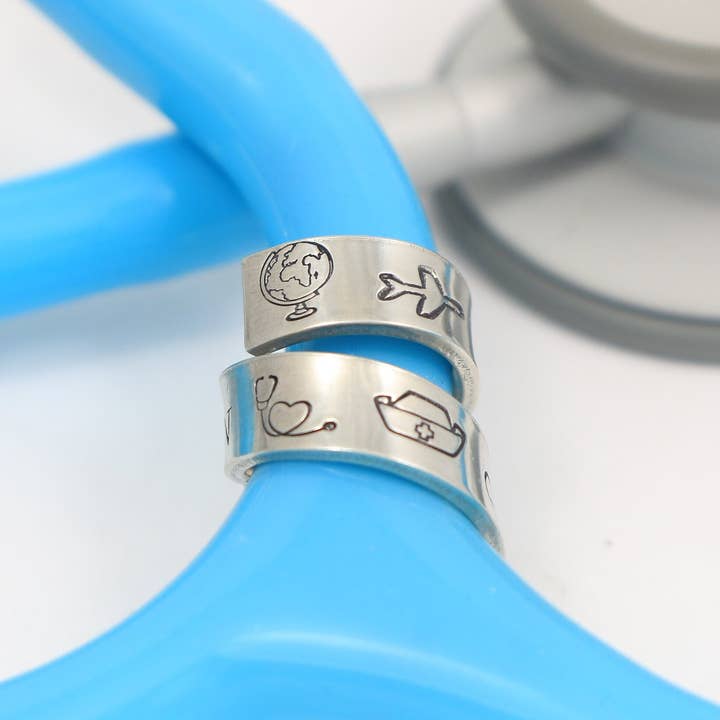 Personalized Stethoscope ID & Charm Tag for Nurses for wholesale by The Silver Diva