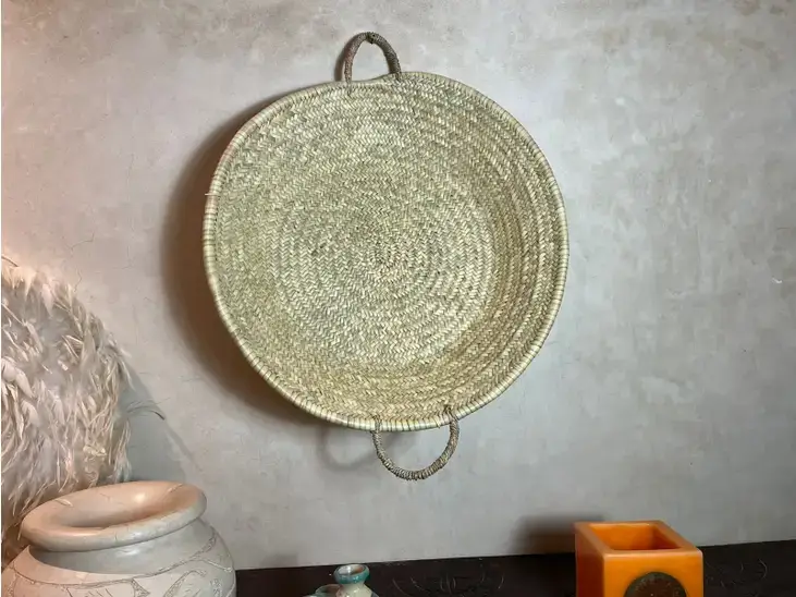 Melecraft – wholesale Decorative tray – Palm Leaf Trays - Moroccan Handmade Wicker Basket16