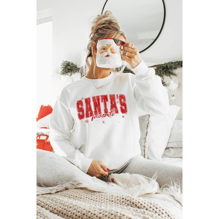 SANTAS FAVORITE CHRISTMAS VINTAGE GRAPHIC SWEATSHIRTS for wholesale by Illustrated Society