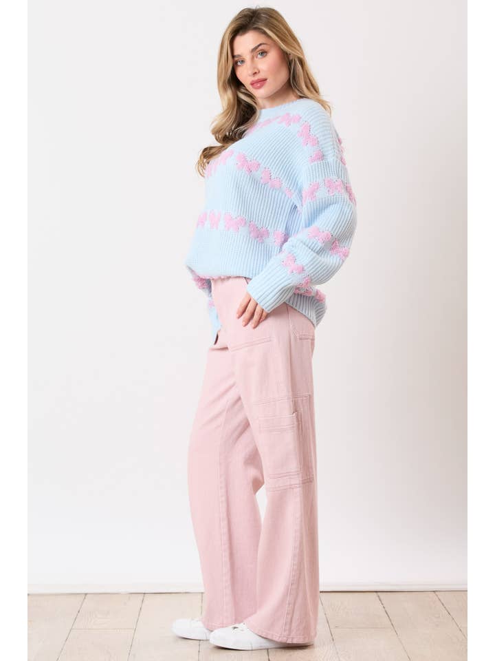 Peach Love California - Wholesale Tunic Sweater - Women's - Loose Fit Acrylic Sweater