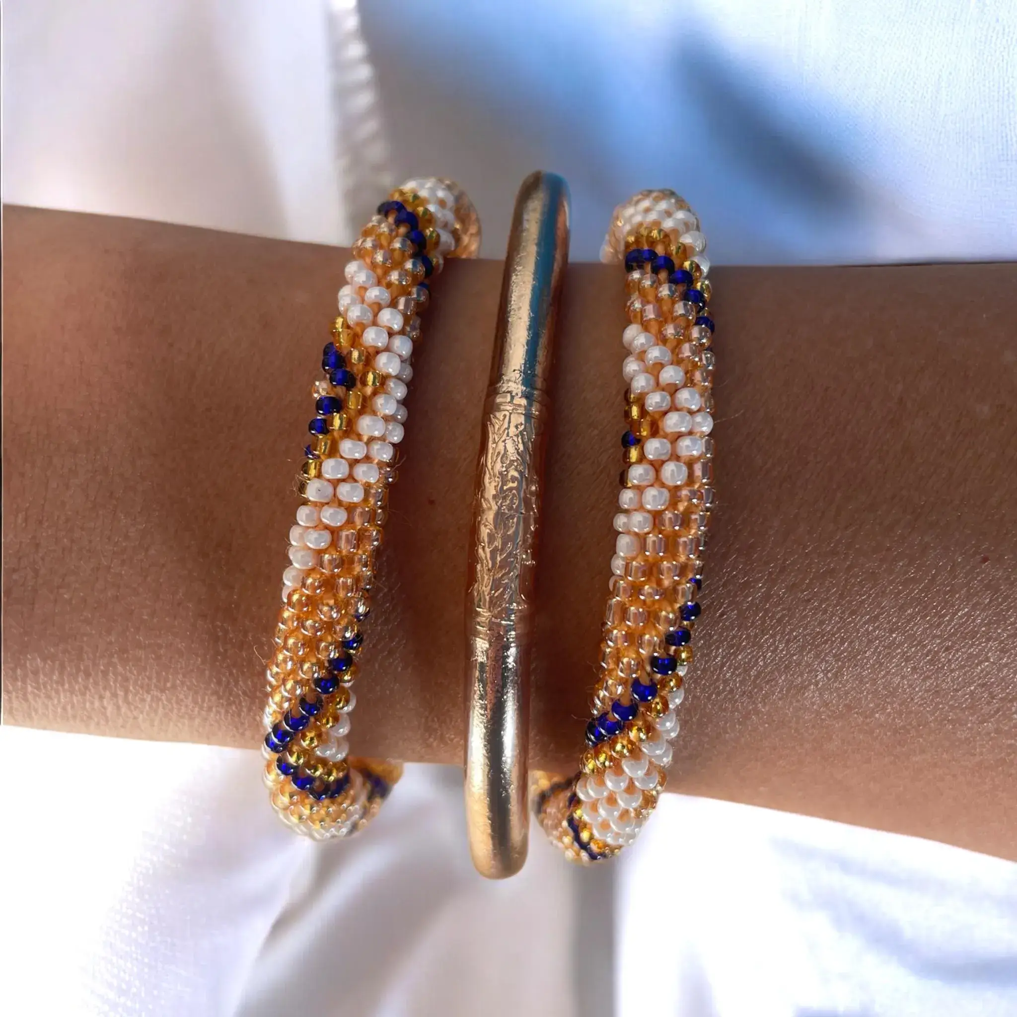 Maison Yvelise - Wholesale Bangle Bracelet - Thai Buddhist Bangle Bracelet Champagne Kumlaï Blessed1