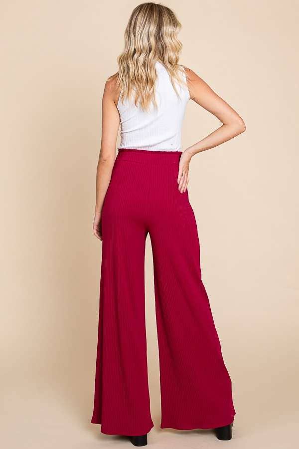 Culture Code - Wholesale Pants - Women's - CRP1797 - RUCHING FRILL WAIST WIDE PANTS10