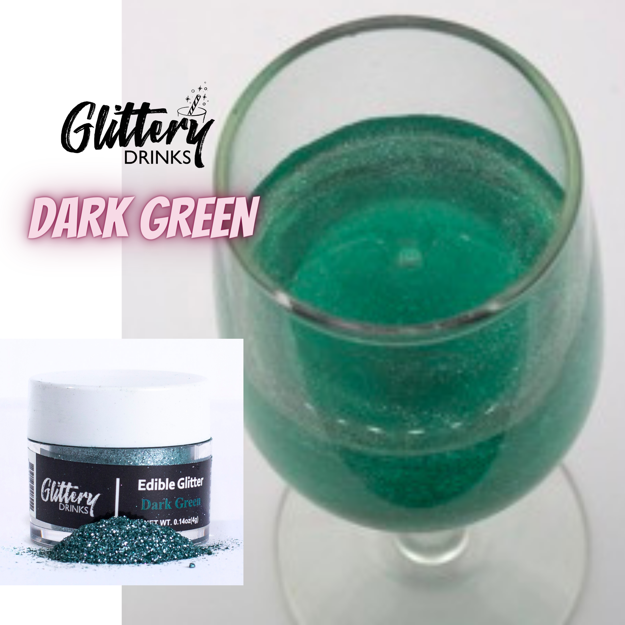 Glittery - Edible, Cosmetic and Biodegradable Glitter Products – drink topper por atacado – Pó Brilhante Comestível para Bebidas - Glitter em Cores Variadas8