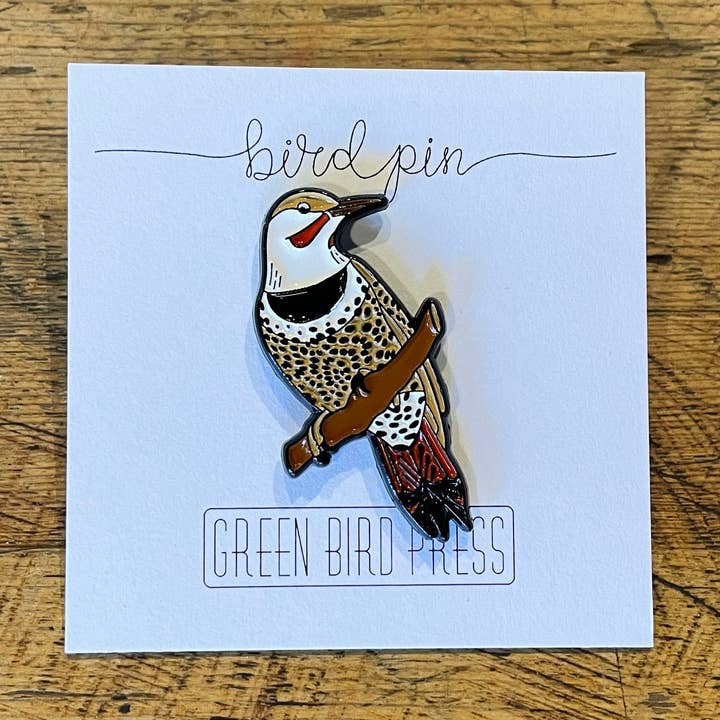 Épinglette en émail Northern Flicker pour la vente par Green Bird Press