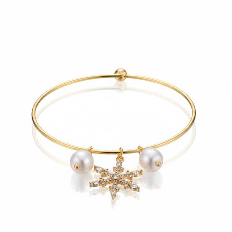OE! - Wholesale Charm/Dangle Bracelet - Snowflake - gold rigid bracelet1
