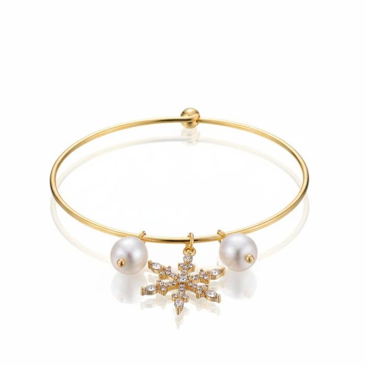 OE! - Wholesale Charm/Dangle Bracelet - Snowflake - gold rigid bracelet1