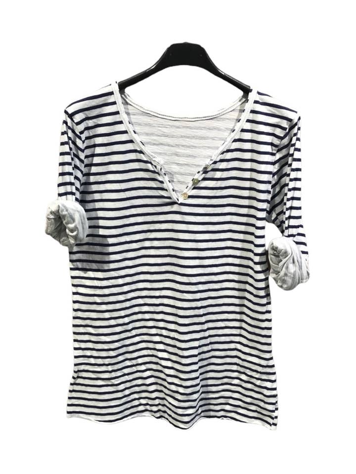 Marine striped cotton top for wholesale by Moonsun