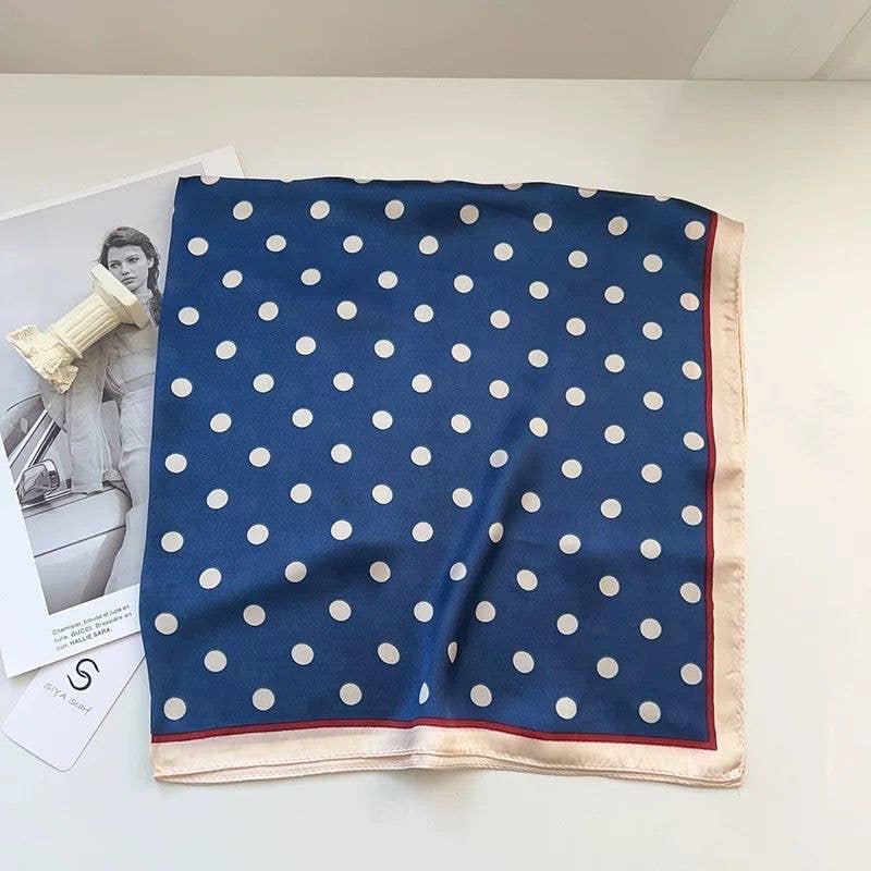 LINETA - Wholesale Scarf - Women's - D-307 Scarf touch silk 70x70 polka dot pattern1