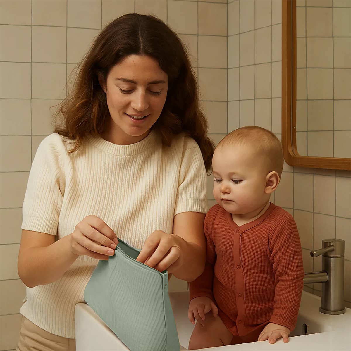 PAPATE - Vendita all'ingrosso Beauty case - Donna - Borsa da toilette in cotone biologico - Verde4