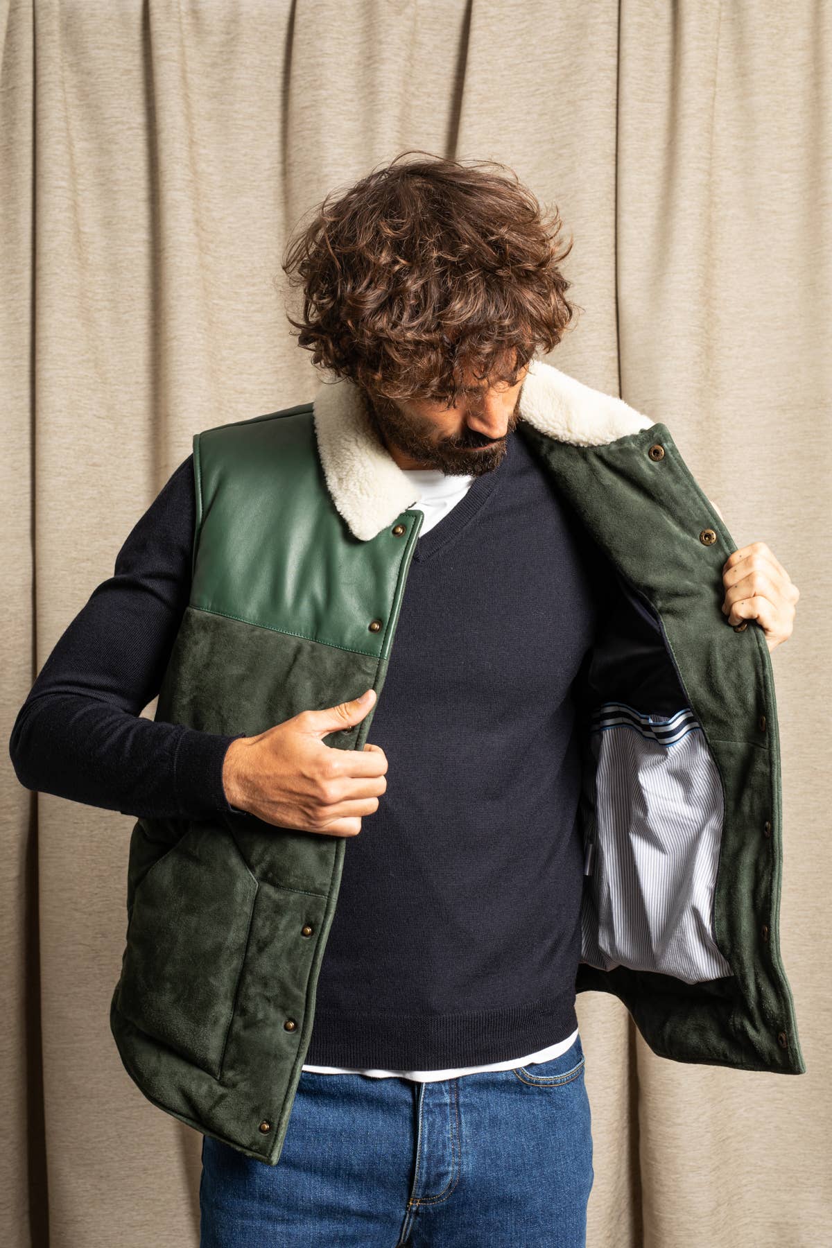 JAQK - Wholesale Outerwear Vest - Men's - Lucky Pine Green Sleeveless Down Jacket4