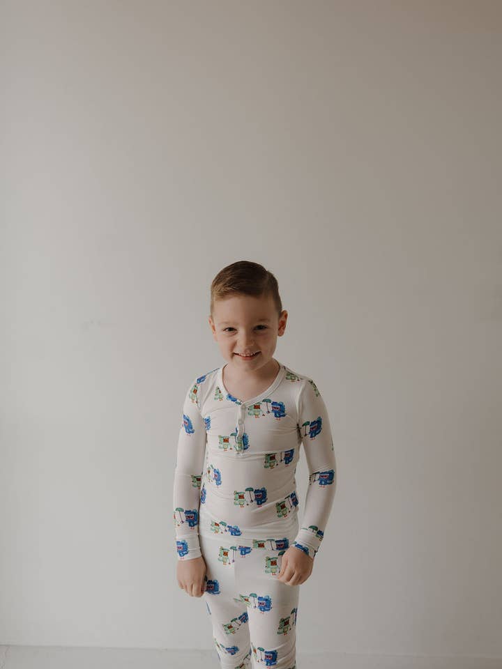 Forever French Baby - Wholesale Sleepwear Set - Kids - Bamboo Two Piece Pajamas | Charli's Monsters2
