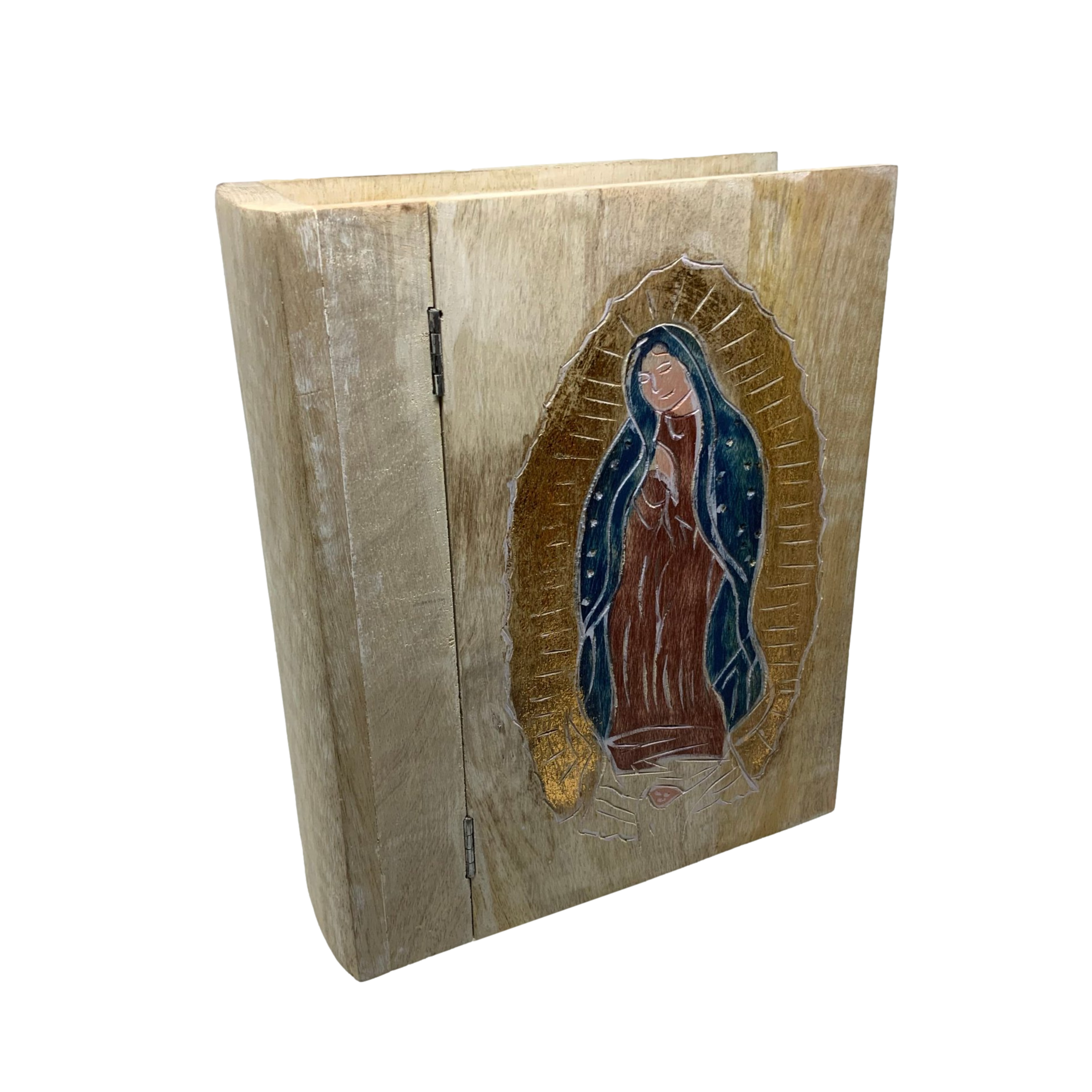 Wilco Home - Wholesale Decorative Box - Hand-Carved Virgin of Guadalupe Hinged Book Box-Dec 12th5