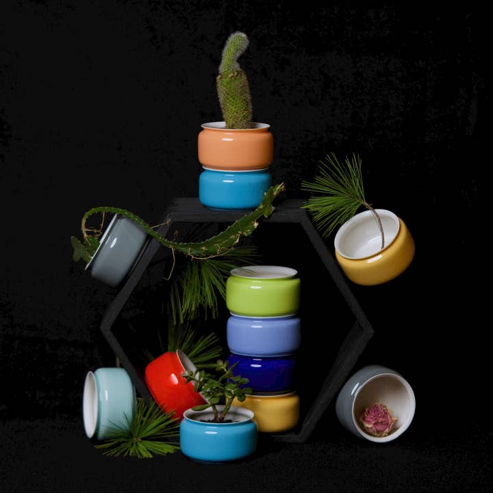 Glossy Porcelain Mini Persimmon Vase for wholesale by Middle Kingdom