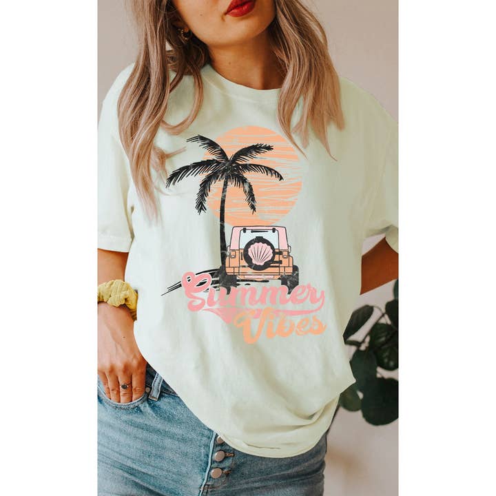Retro Summer Vibes Oversized Graphic Tee for wholesale by Kissed Apparel