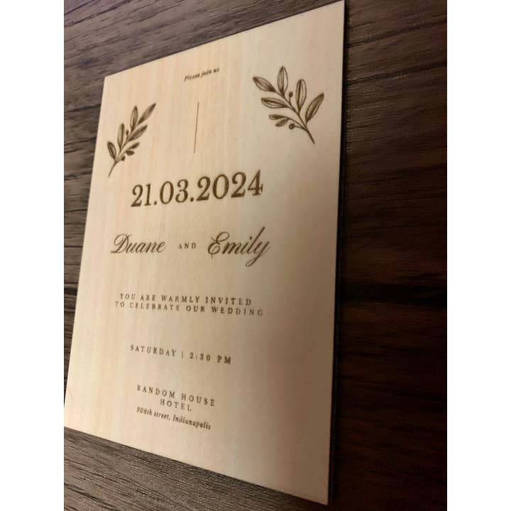 Peterson Family Farm - Wholesale Invitations - Wooden Wedding Invitation- Wedding Invite