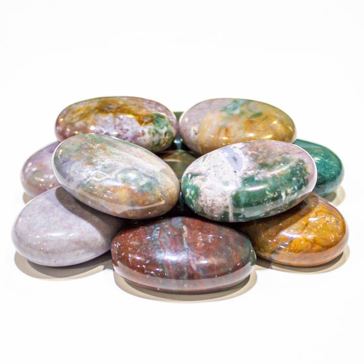 Ocean Jasper Pillows Palm Stone 1/2 KG/ 1.1 lbs for wholesale by Quasar Gems USA