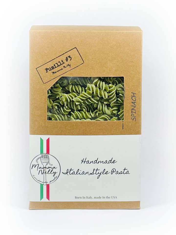 Spinach Fusilli for wholesale by Mamma Nelly Pasta