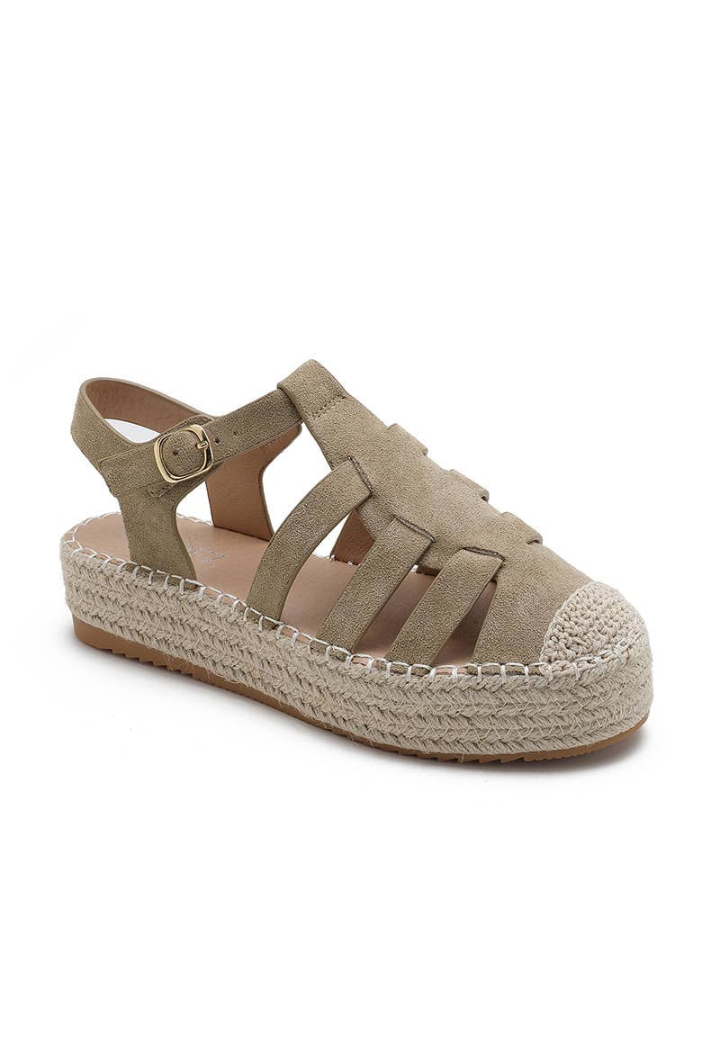 Joia Paris - Wholesale Sandals - Women's - Trendy flat gladiator espadrille H8-8692