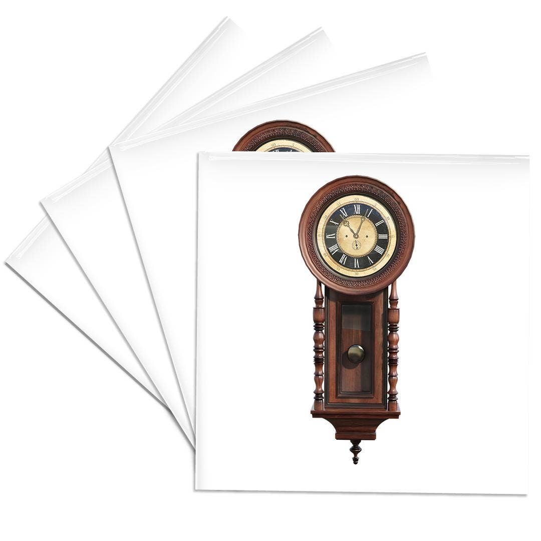 3dRose - Wholesale Coasters - 3dRose, A cherry wood antique clock in thin box form with circular clock top, Coaster0