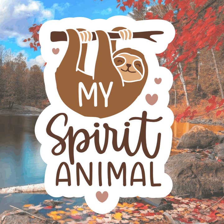 Crazilyhumbledesigns - Venta al por mayor Pegatina - Lazy Sloth Is My Spirit Animal, pegatinas impermeables, pegatinas de hidromatraz, etiqueta de meme, calcomanía para portátil, pegatinas de vaso, calcomanías de botella de agua