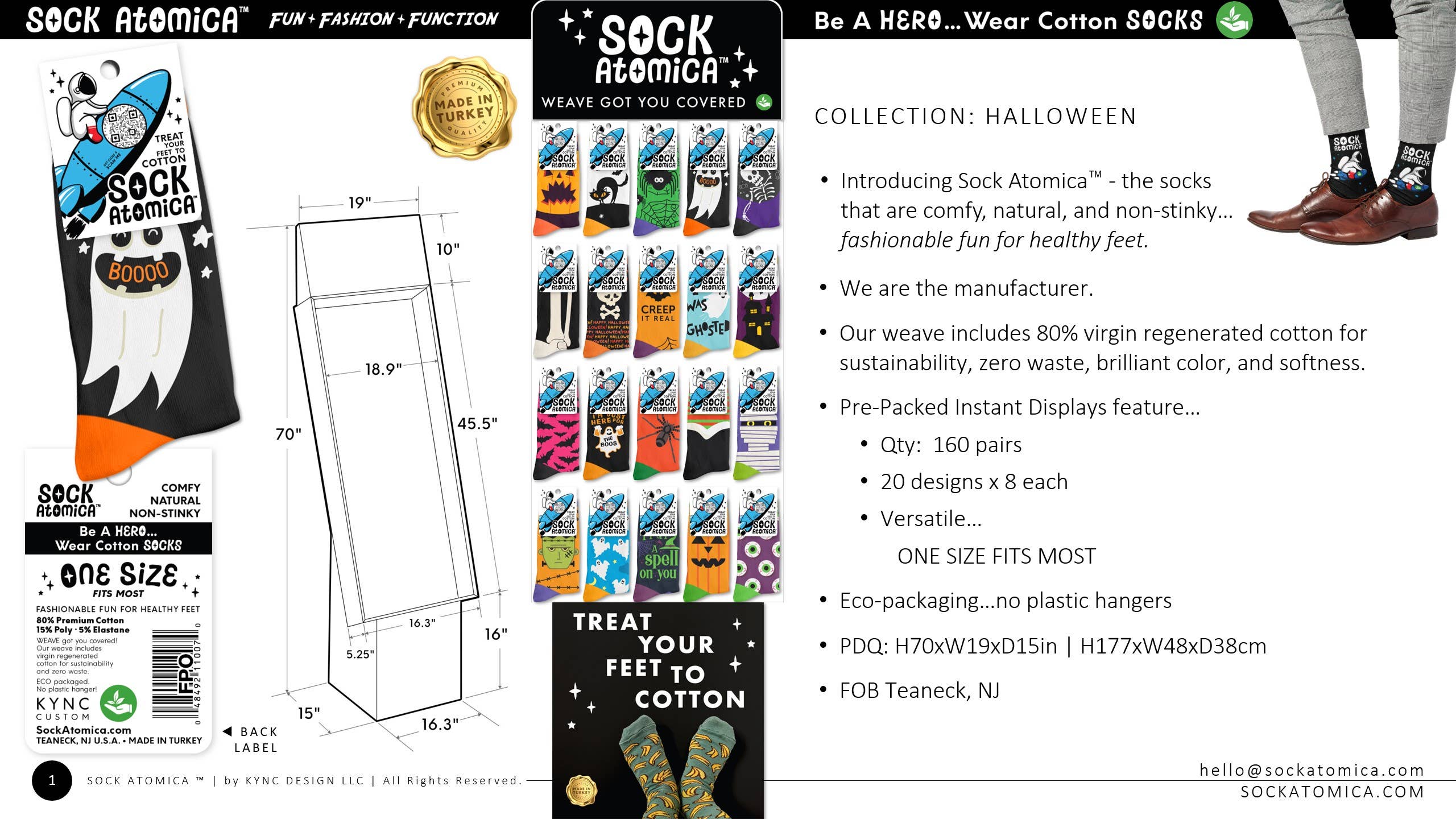 KYNC Custom - Wholesale Socks - Unisex - 160 Pairs Cotton Socks | Halloween1