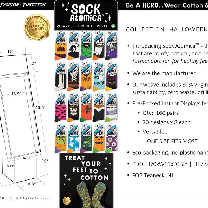 KYNC Custom - Wholesale Socks - Unisex - 160 Pairs Cotton Socks | Halloween1