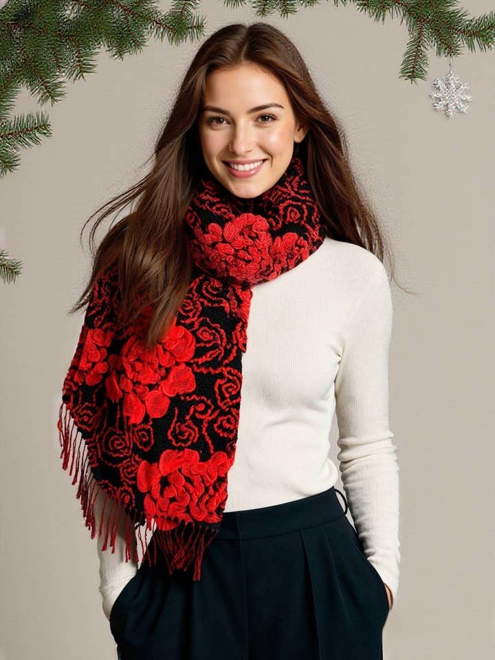 SSPP Ultra-Suave Lenço Texturizado de Fibra de Bambu 3D com Motivo Floral por atacado de JC Sunny Fashion