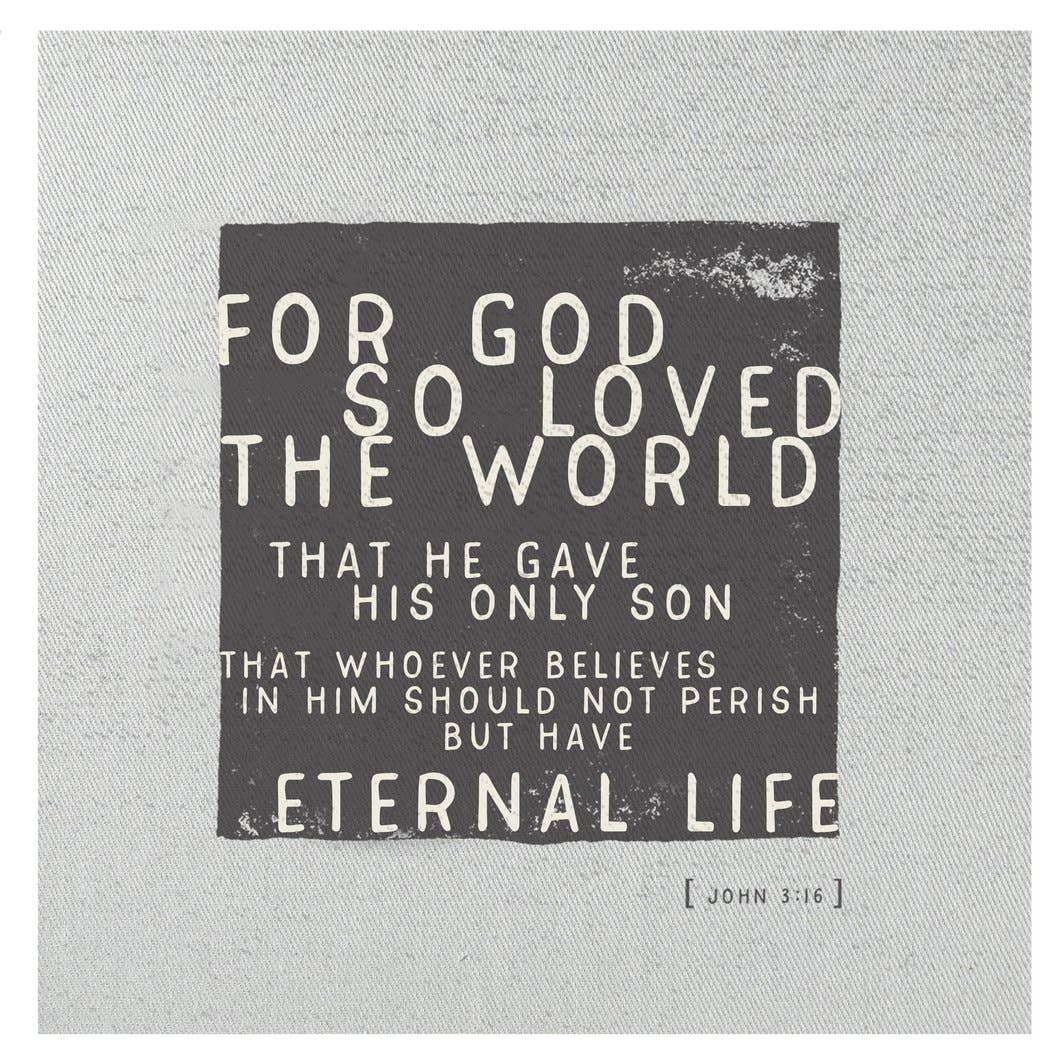 Graphically Speaking Design - Wholesale Sign - Mini Canvas, John 3:16, Bible Verse, Shelf Decor1