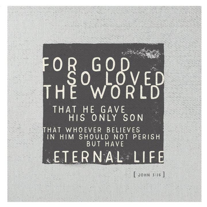 Graphically Speaking Design - Wholesale Sign - Mini Canvas, John 3:16, Bible Verse, Shelf Decor1