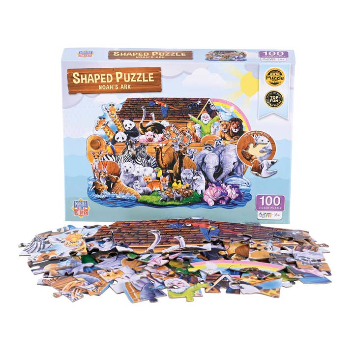 NOAHS ARK SHAPED PUZZLE 100 PIECES for wholesale by Magnolia