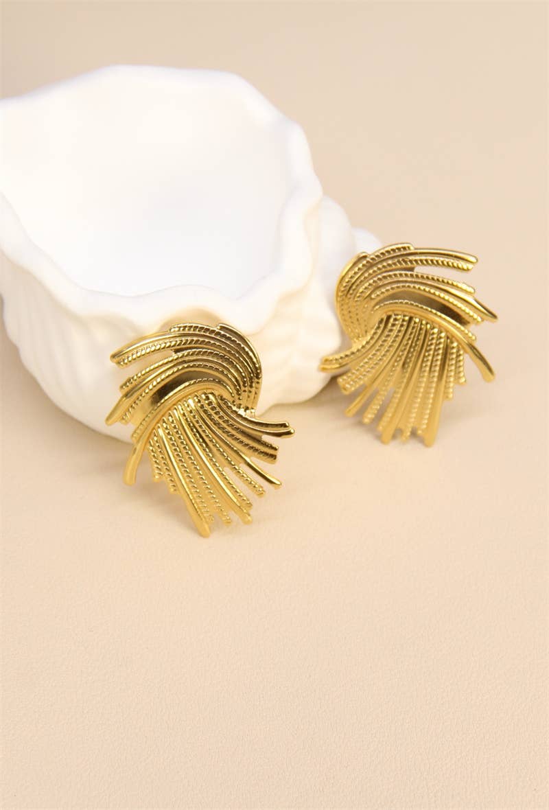 Dorée Boucles D'Oreilles Élégantes En Acier Inoxydable en vente sur Faire3