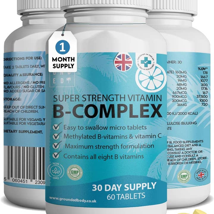 Grounded B Complex Tablets – 120 Tablets for wholesale by GROUNDED BODY