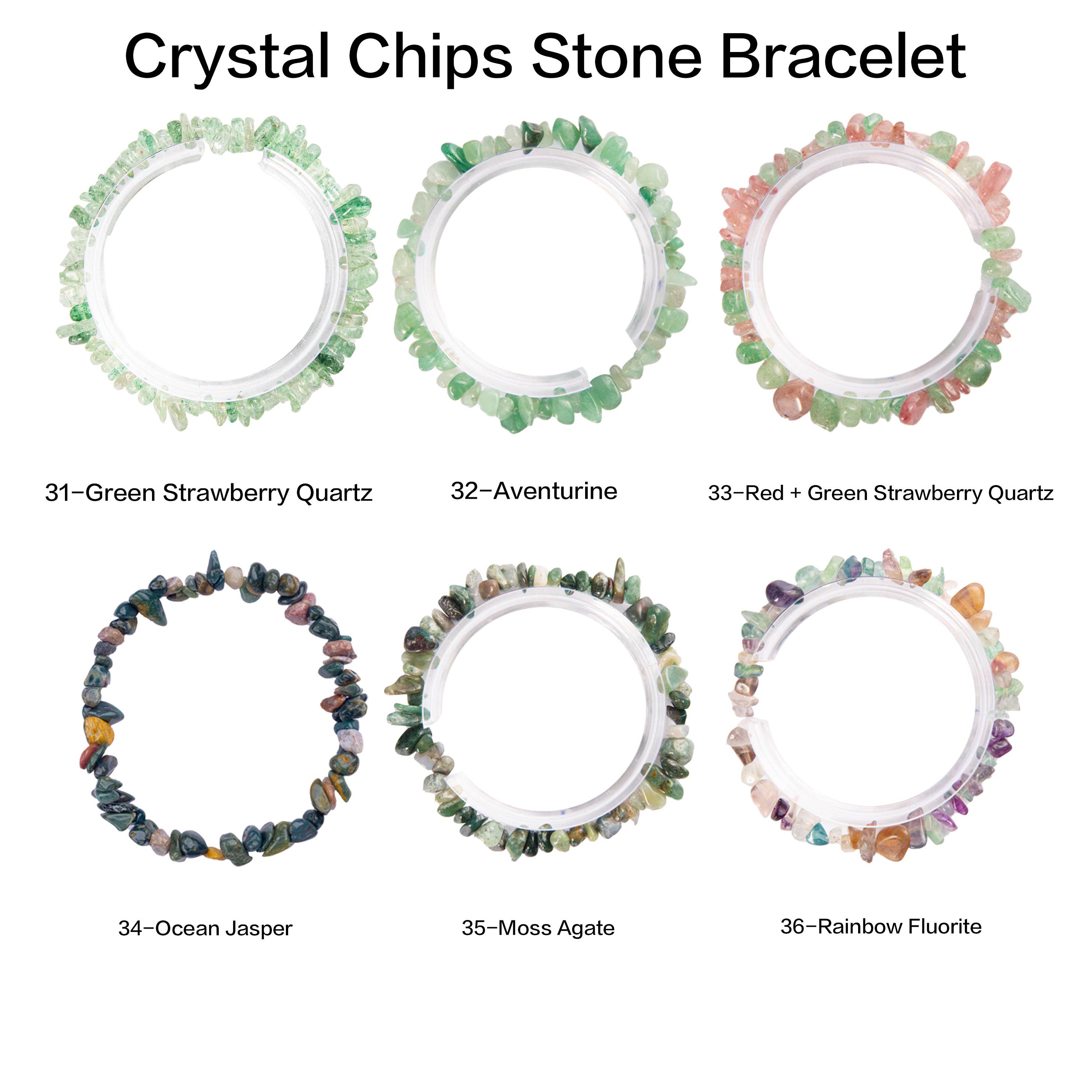 YYDIYcrystal - Wholesale Beaded Bracelet - 4PCs Crystal Bracelets for Couples, Women's chips Bracelet 12