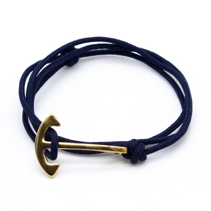 Mission Blue Bracelet with Gold Anchor for wholesale by Stolen Riches