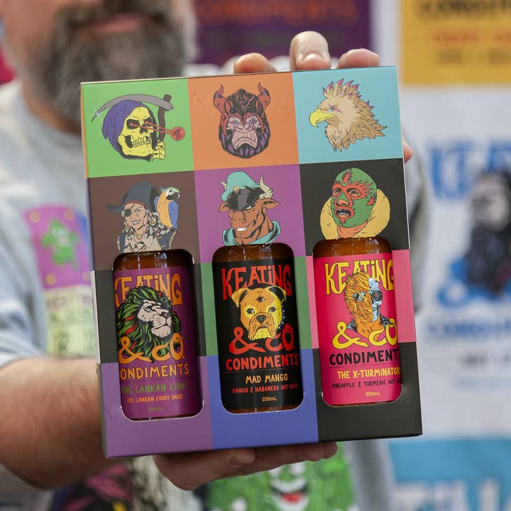 Hot Sauce Gift Box (3pack) x 2 for wholesale by Keating and Co Condiments