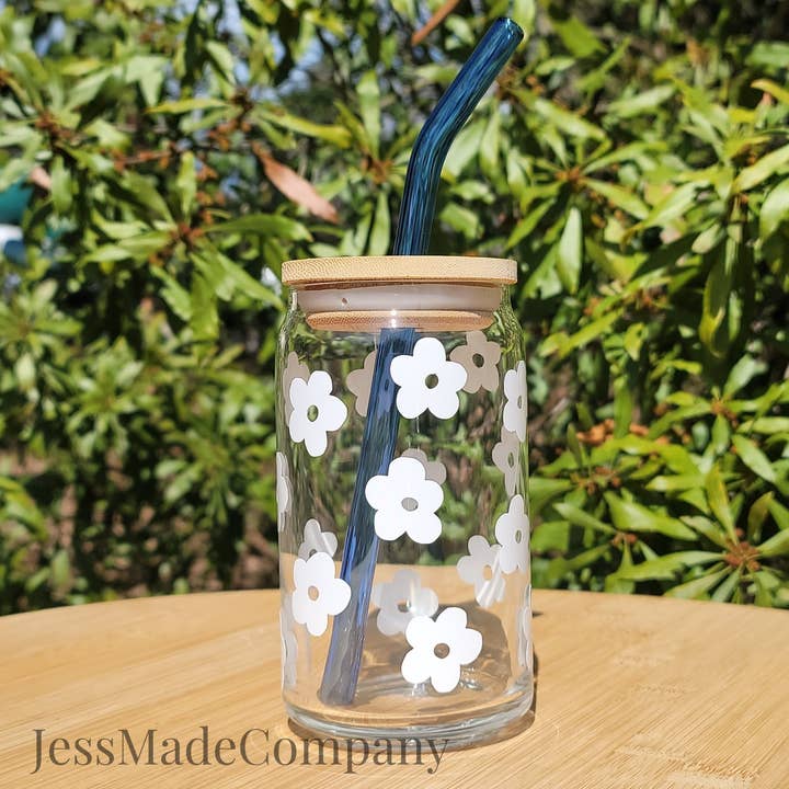 White Retro Daisy Beer Can Glass (Copy) (Copy) (Copy) (Copy) for wholesale by jessmadecompany