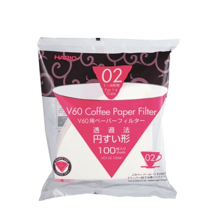 Hario Filter Paper V60 Size 02, 100 pieces - VCF-02-100W-H for wholesale by Coffee Annan