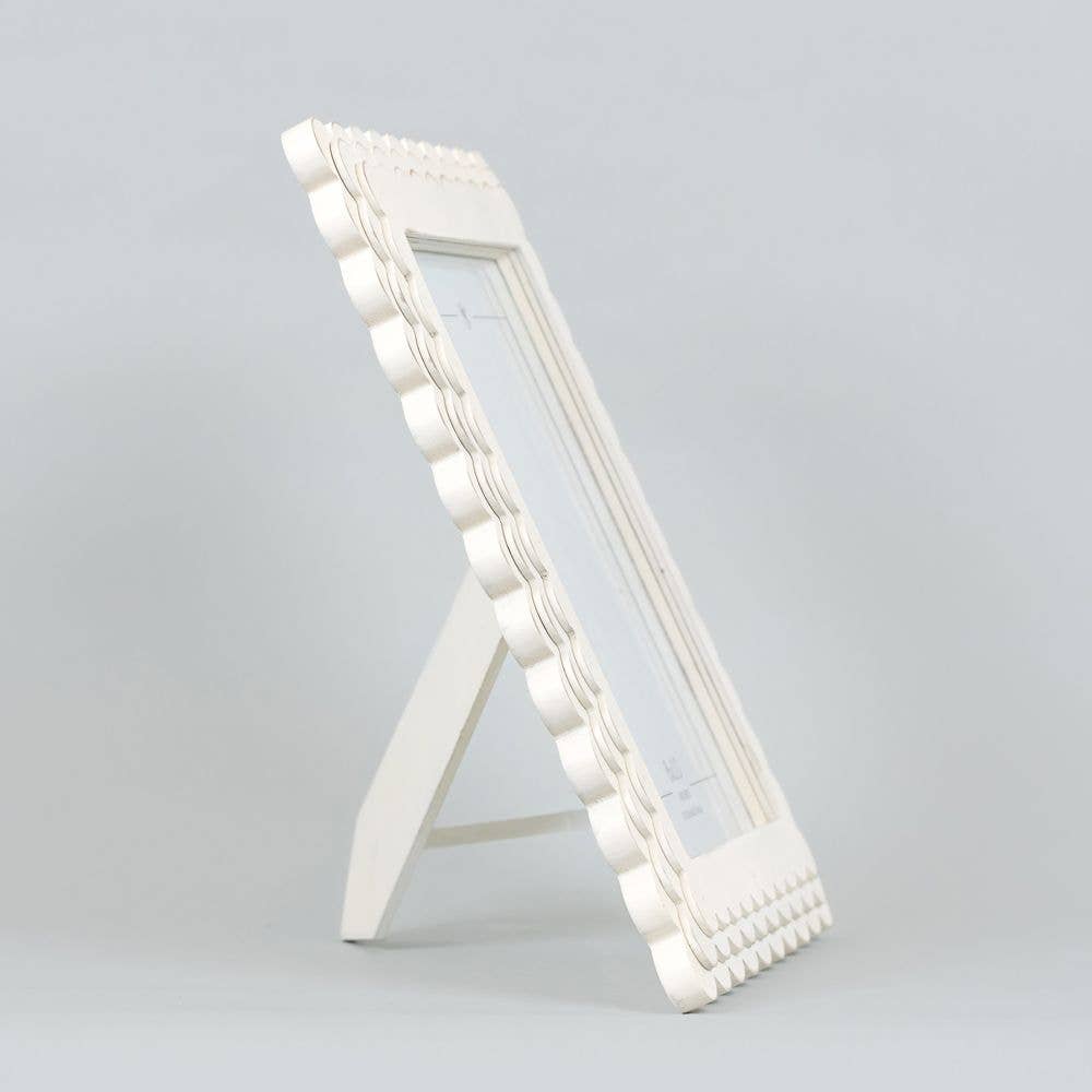 Devanie At Home (Formerly Adams & Co.) - Wholesale Picture Frame - 12092 - 11x13x1 wood scallop photo frame (8x10) wh2