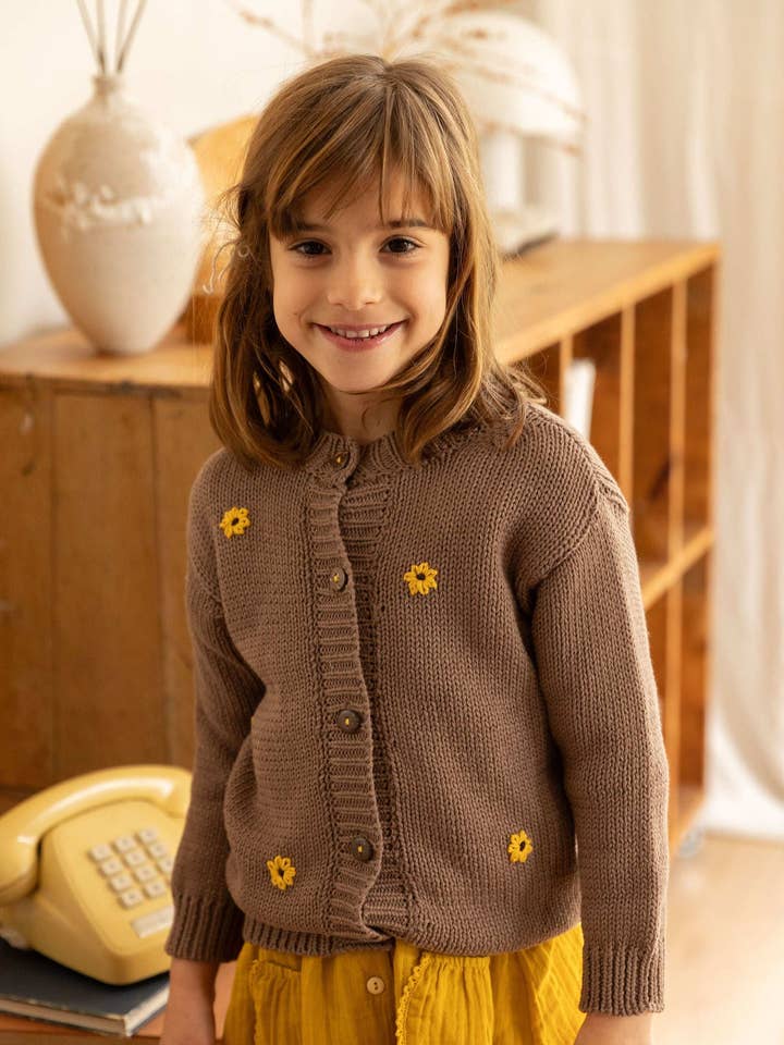 Sunflower Cardigan - Mocha for wholesale by Alex & Ant