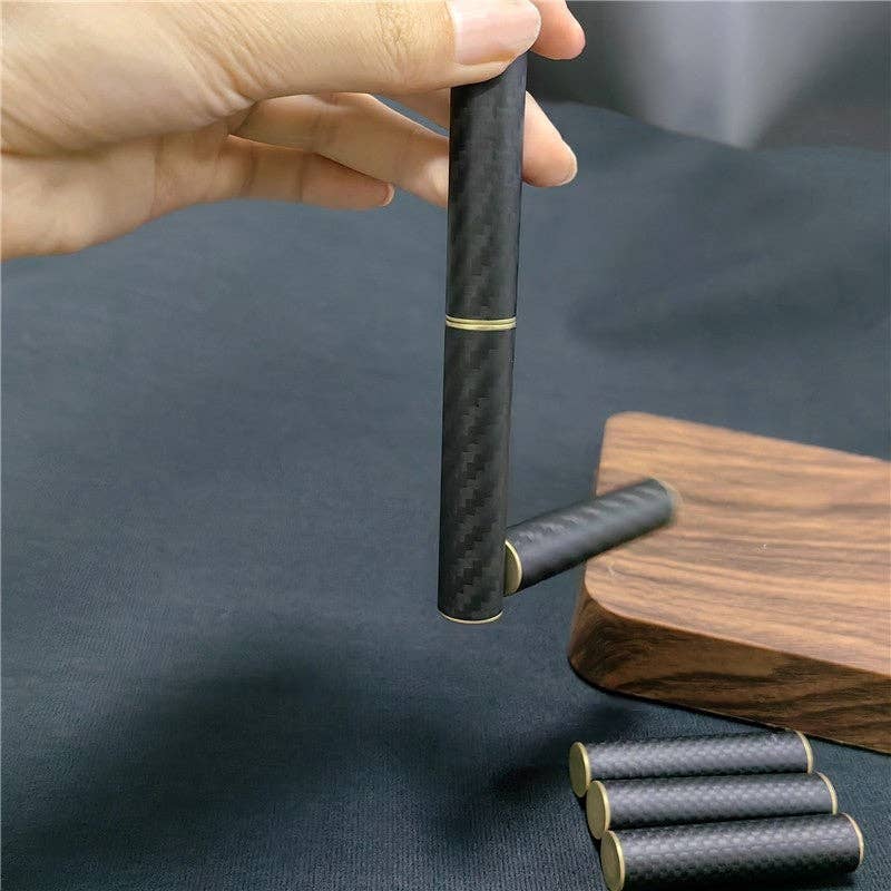 BLACK EDC Fidget Toys Stress Relief For Adults Magnetic Metal Carbon Fiber Three-Section Stick Rotating Creative Gift for wholesale on Faire11