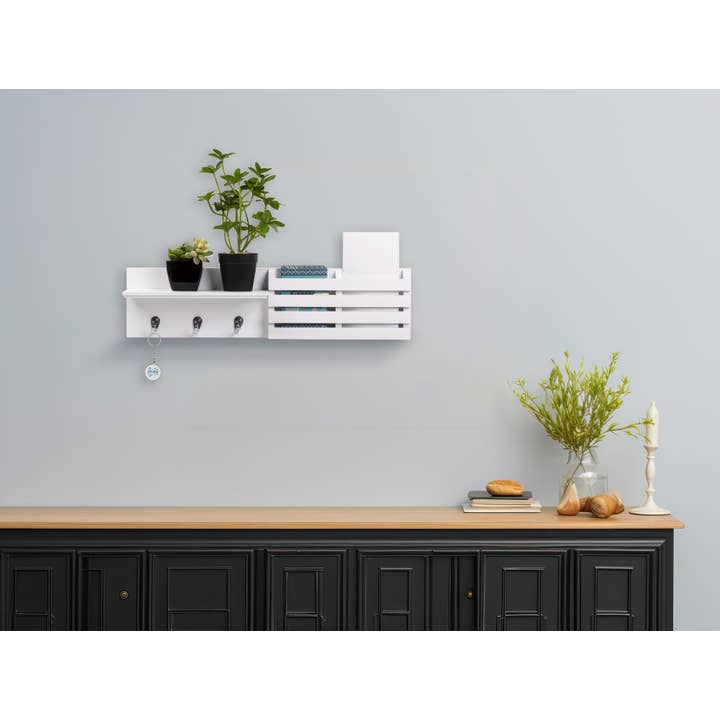 Kiera Grace Sydney Mail Holder Wall Shelf with 3 Hook for wholesale by Kiera Grace