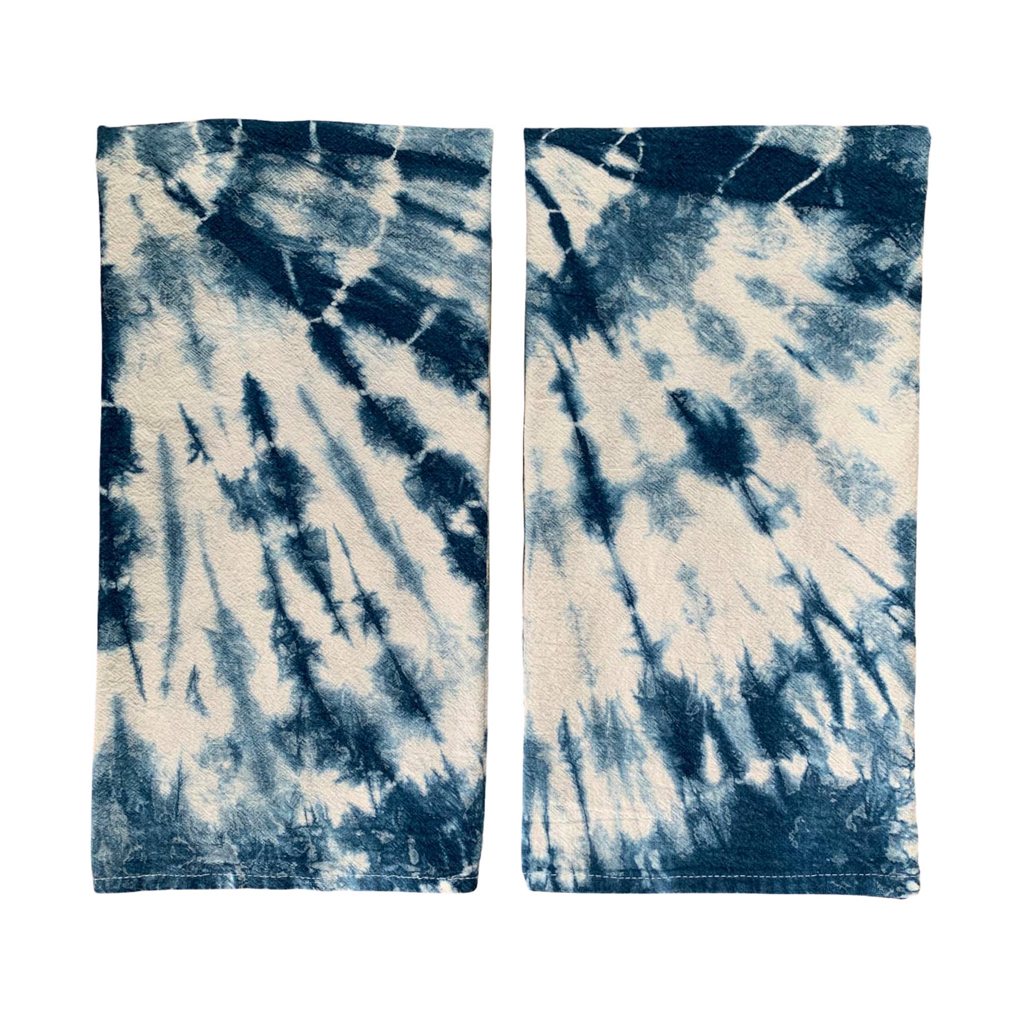 fiber + mud - Wholesale Tea Towel - Organic Cotton Indigo Dyed Shibori Tea Towels1