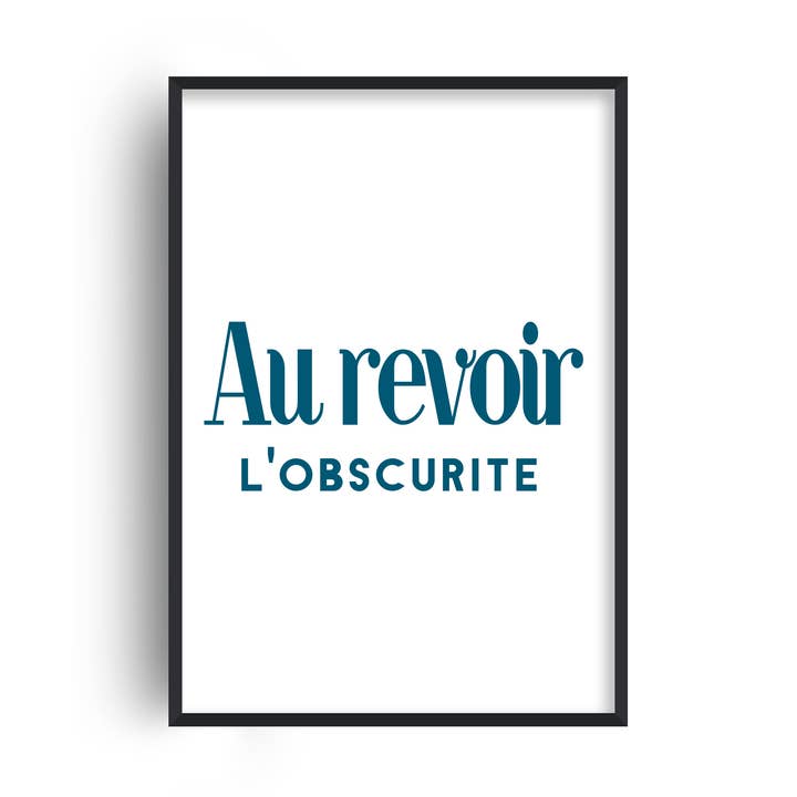 Au Revoir l'Obscurite (Goodbye Darkness) Impression d'art Bleu marine pour la vente par Fanclub