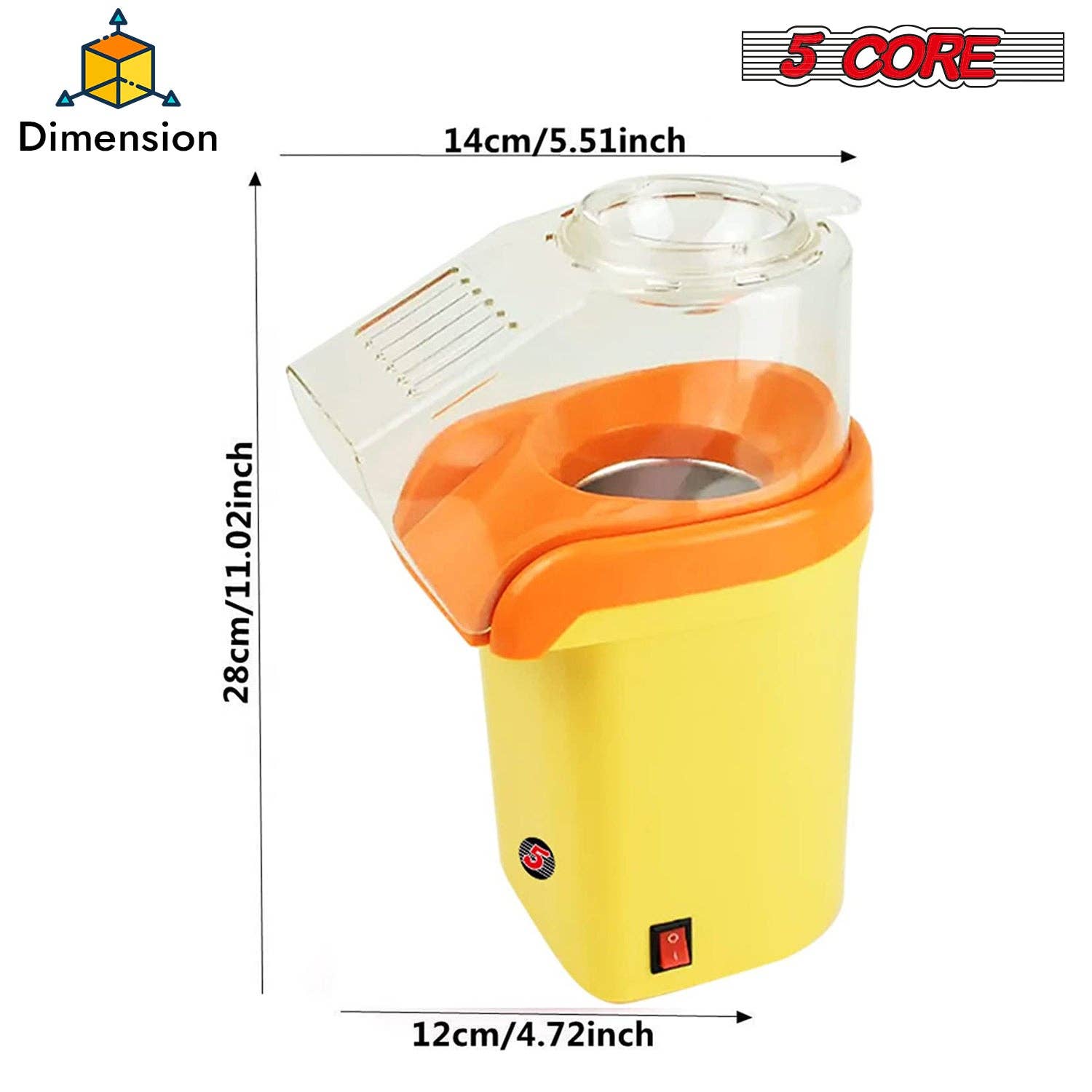 K Cube Inc - Wholesale Popcorn - 5Core Popcorn Machine Mini Portable Electric Hot Air Popper7