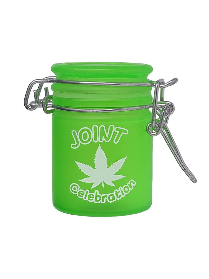 Mini Airtight Glass Storage Jar – Neon Green | 2.5" × 2.5" for wholesale by Ted Miller Innovation