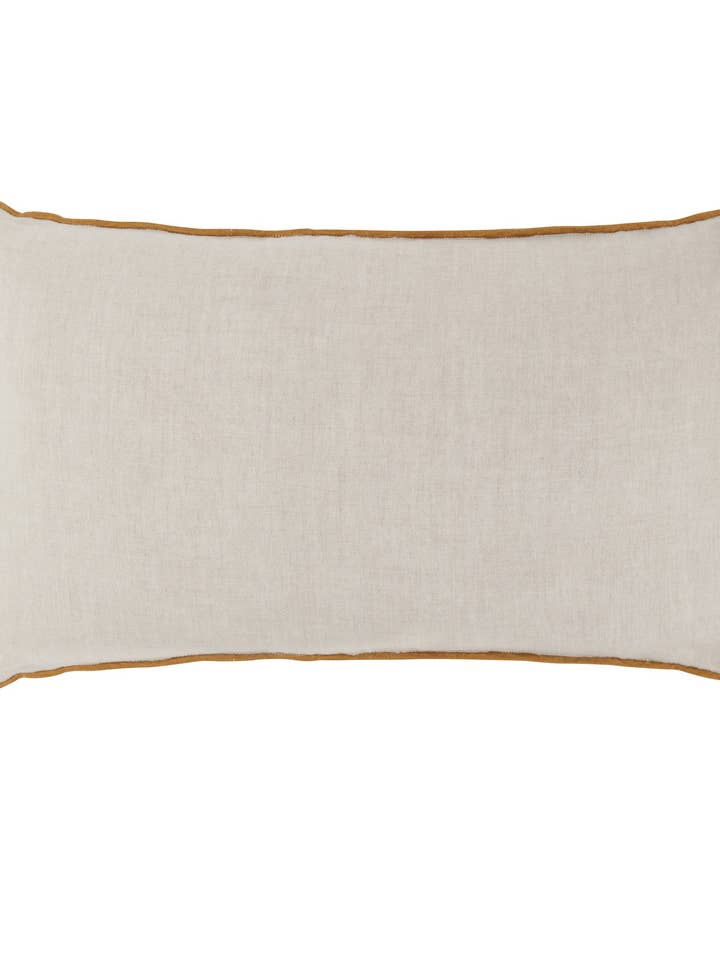 Naturlig linned pudebetræk Broderi Karry med Fyld for engroshandel hos Gabrielle Paris