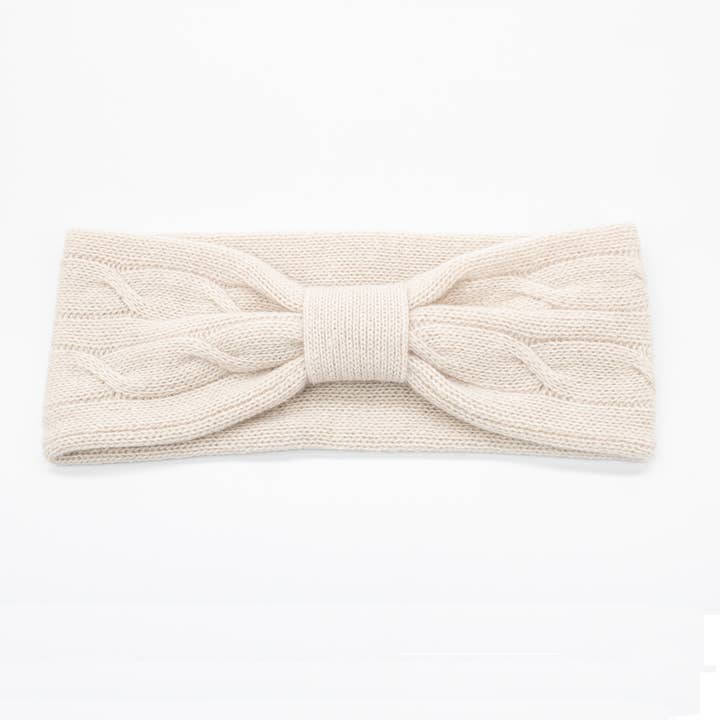 CASHMERE HEADBAND WITH CABLES for wholesale by Portolano